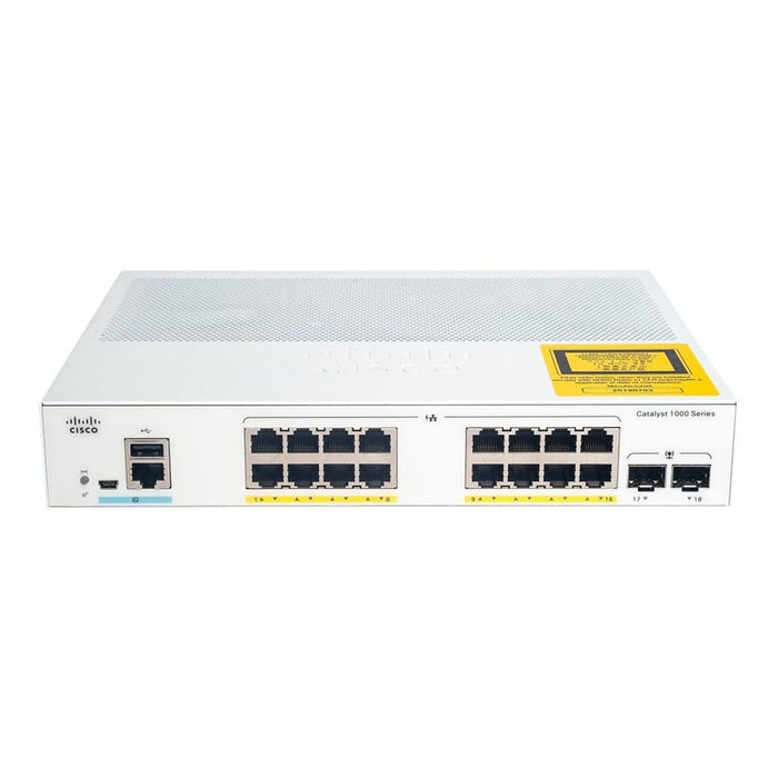 Cisco C1000-16FP-2G-L 16-Port PoE+ Gigabit Switch with 2 SFP Refurbished 1 Year Warranty