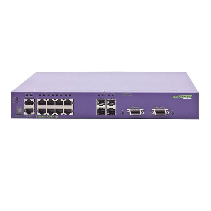 Extreme Networks 16502 X440‑8P 8‑Port PoE+ Gigabit Layer 3 Switch Refurbished, 1 Year Warranty