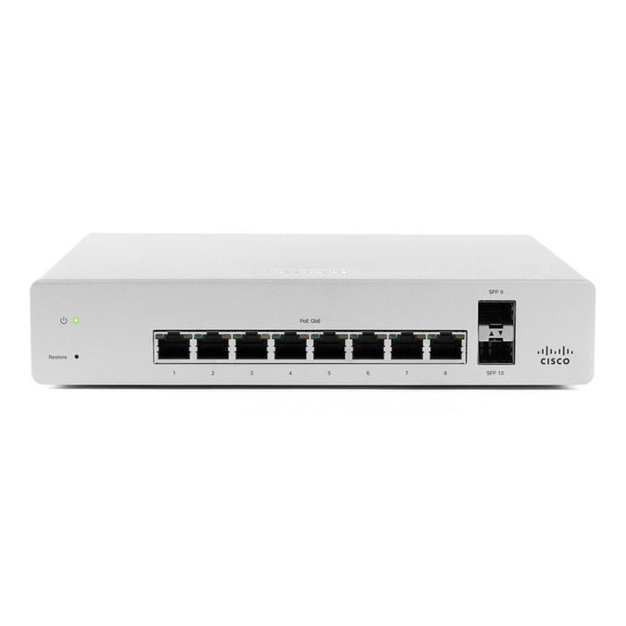 Cisco Meraki MS220-8P-HW Layer 2 PoE+ Switch – Refurbished 1 Year Warranty