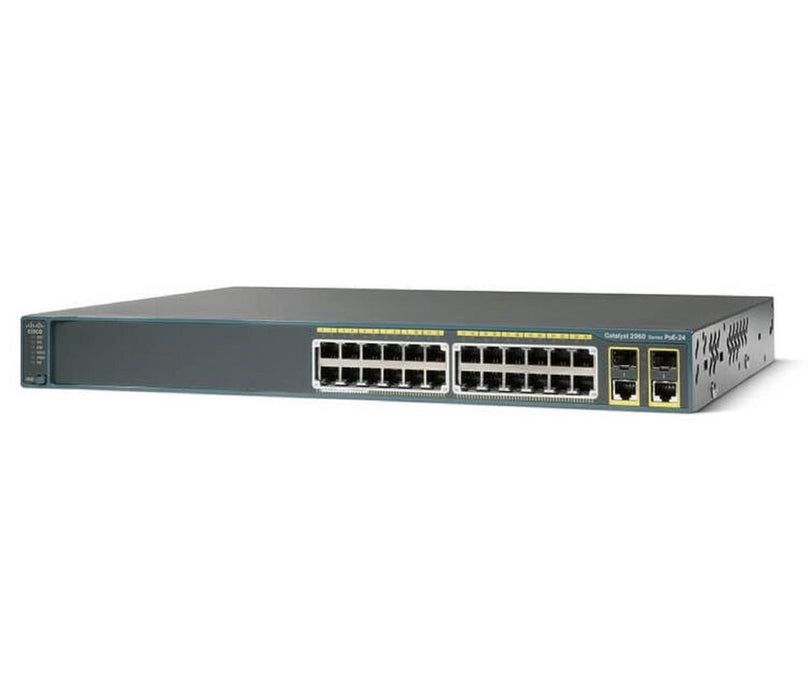 Cisco WS-C2960+24PC-L 24-Port PoE Fast Ethernet Switch with 2x SFP Refurbished 1 Year Warranty