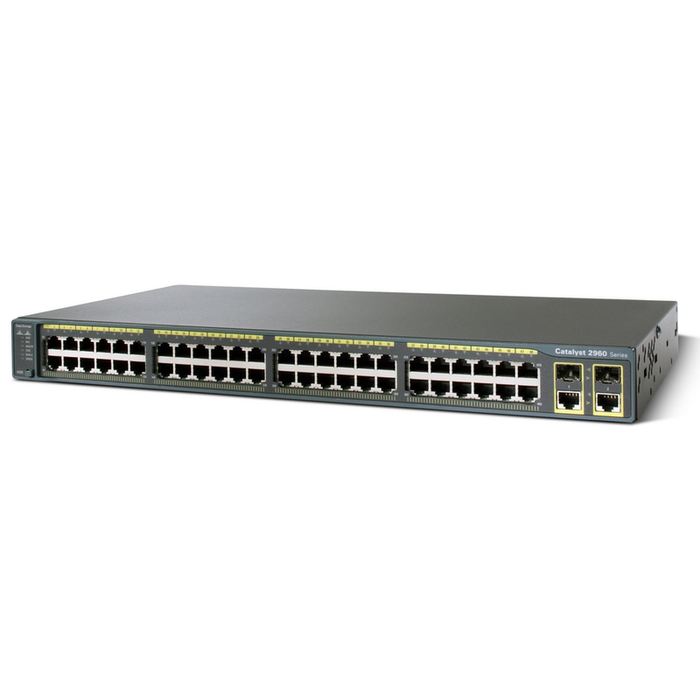 Cisco WS-C2960+48TC-S 48-Port FE, 2x Dual-Purpose Uplinks - Refurbished 1 Year Warranty