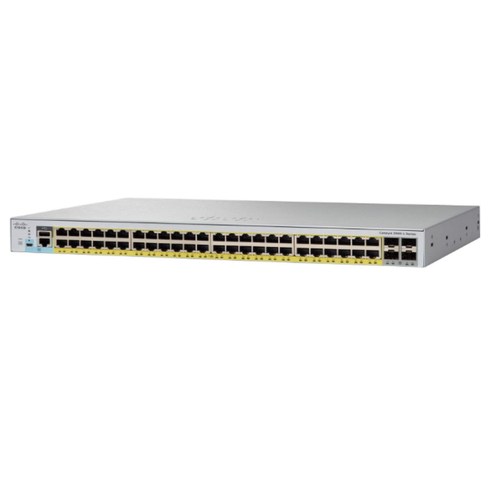Cisco WS-C2960L-48PQ-LL 48-Port PoE+ 4x 10G SFP+ (Fanless) - Refurbished