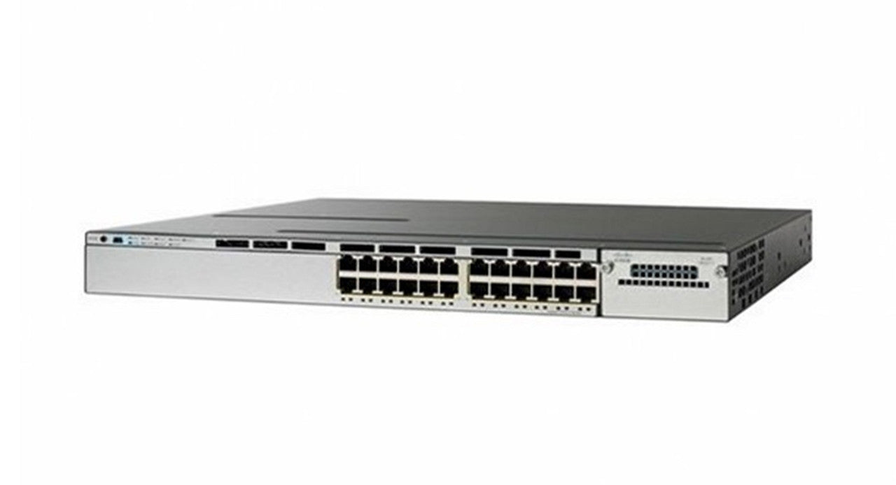 Cisco WS-C3850-24T-L 24-Port Stackable Gigabit Switch with LAN Base Refurbished 1 Year Warranty
