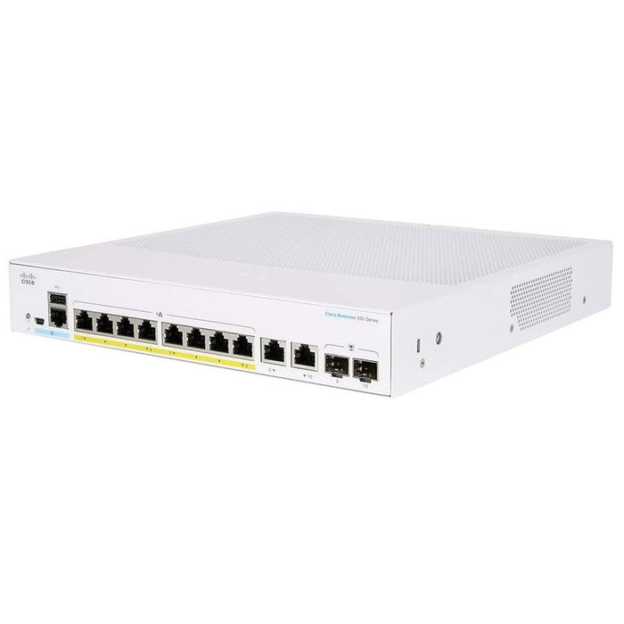 Cisco CBS350-8FP-2G 8-Port PoE+ Managed Switch with 2x1G Uplinks – High-Performance, Refurbished, 1 Year Warranty
