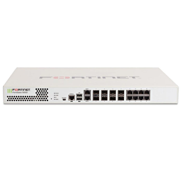 Fortinet FG-500D Unified Threat Management Firewall with Redundant Power – High-Performance, Refurbished, 1 Year Warranty