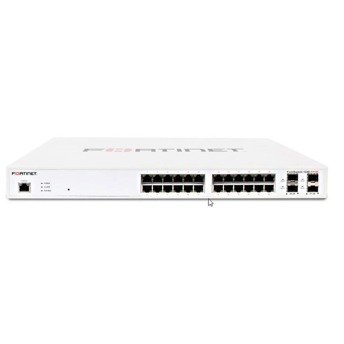 Fortinet FS-124E-FPOE 24-Port Full PoE Ethernet Switch for Mid-Sized – High-Performance, Refurbished, 1 Year Warranty