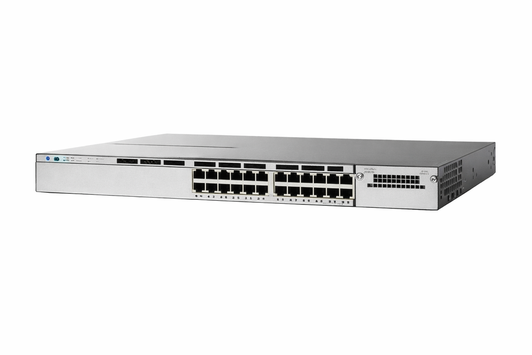 Cisco WS-C3850-24T-L 24×1GbE RJ-45 + 4×1GbE SFP Stackable Switch