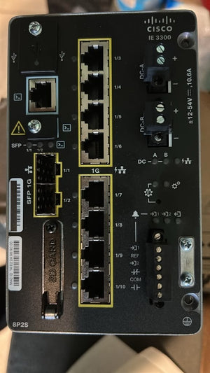 Cisco IE-3300-8P2S-E Catalyst IE3300 Modular Rugged Switch, 8 × GE PoE+ + 2 × 1G SFP, 240W PoE - Refurbished