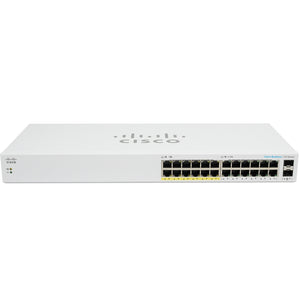 Cisco CBS110-24PP-NA Business 110 24-Port Gigabit Unmanaged Switch, 12 PoE Ports, 2 × SFP Combo, 100W - Refurbished