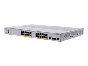 Cisco CBS350-24P-4G-NA Business 350 24-Port Gigabit PoE+ Managed Switch, 4 × 1G SFP, 195W PoE Budget - Refurbished