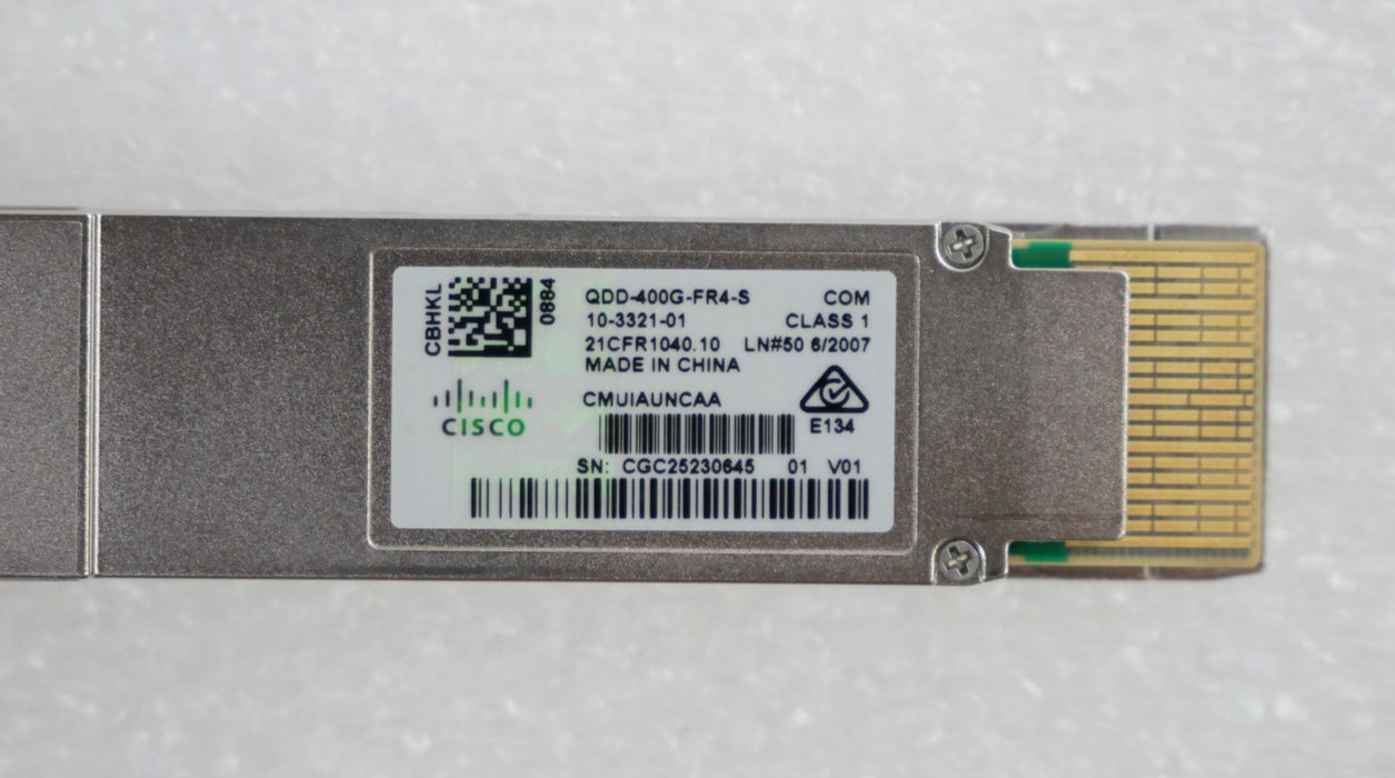 Cisco QDD-400G-FR4-S 400G QSFP-DD FR4 transceiver label