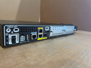 Cisco ISR4221-AX/K9 ISR 4221 AX Bundle Router, 2 × Onboard GE, 2 × NIM Slots, APP & SEC Licenses - Refurbished